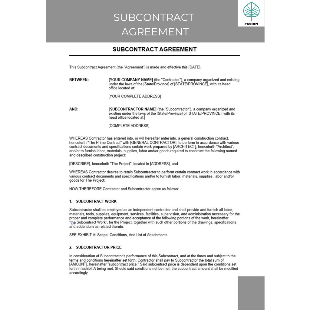 SUBCONTRACT AGREEMENT | Shopee Malaysia