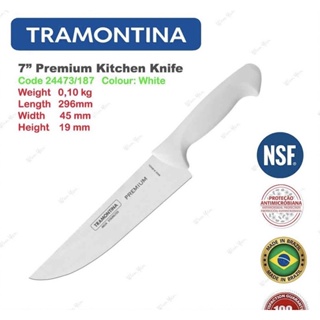 Tramontina Premium Kitchen Knife With Stainless Steel Blade And White 8  Polypropylene Handle 24473188