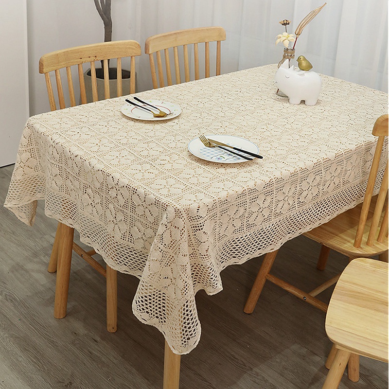 Vintage Hollow Out Floral Crochet Tablecloths Lace Flower Knitted ...