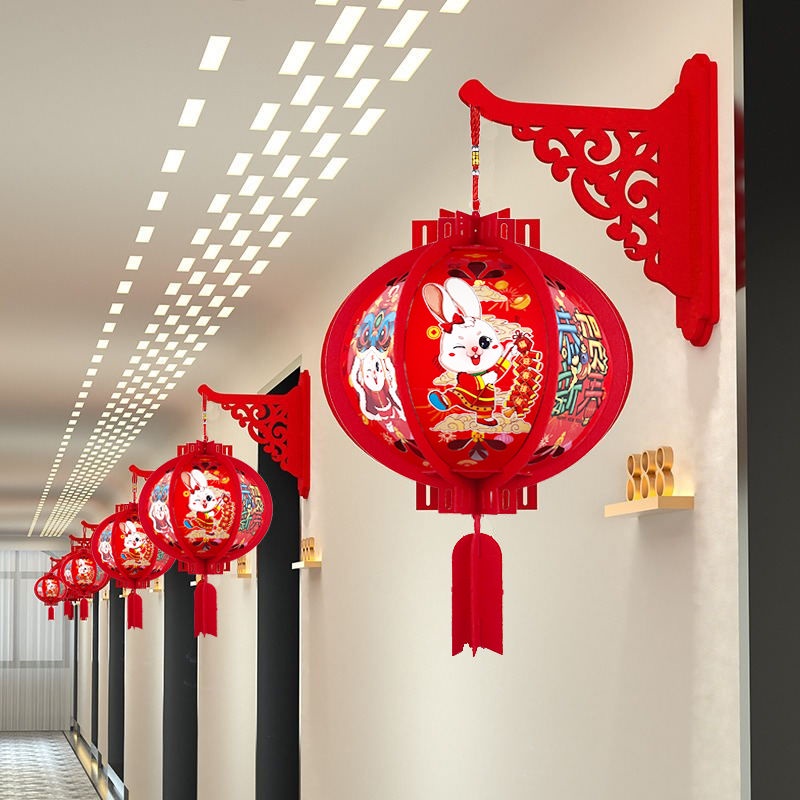 lantern2023兔年灯笼春节新年装饰门口走廊挂件卡通福字挂饰过年布置用品 | Shopee Malaysia