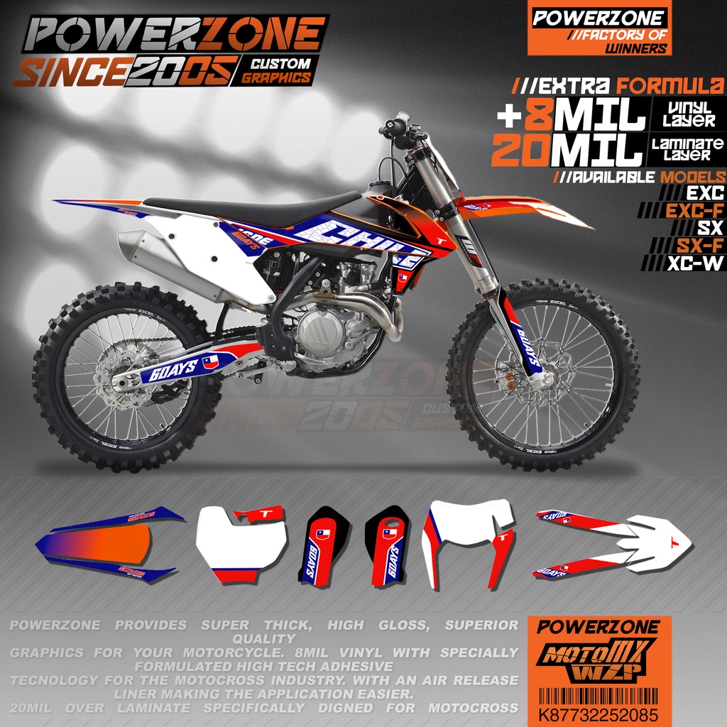 PowerZone Custom Team Graphics Backgrounds Decals 3M Stickers Kit For