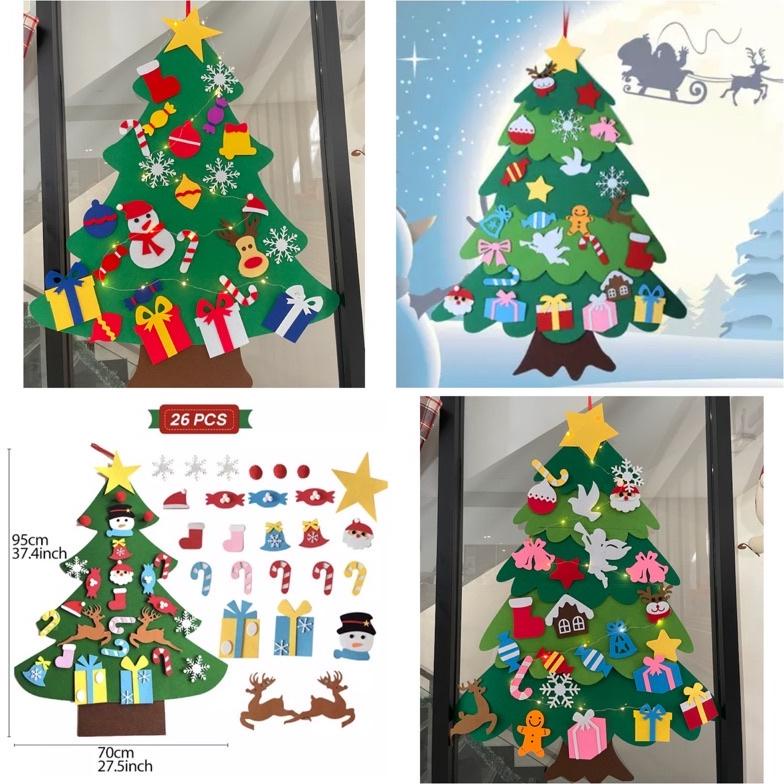 Diy Christmas Tree with velcro with LED Lights Myownflashcards