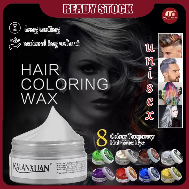 Temporary Colour Hair Wax DIY Pomade Hair Dye Nontoxic Washable Styling Lilin Rambut Sementara
