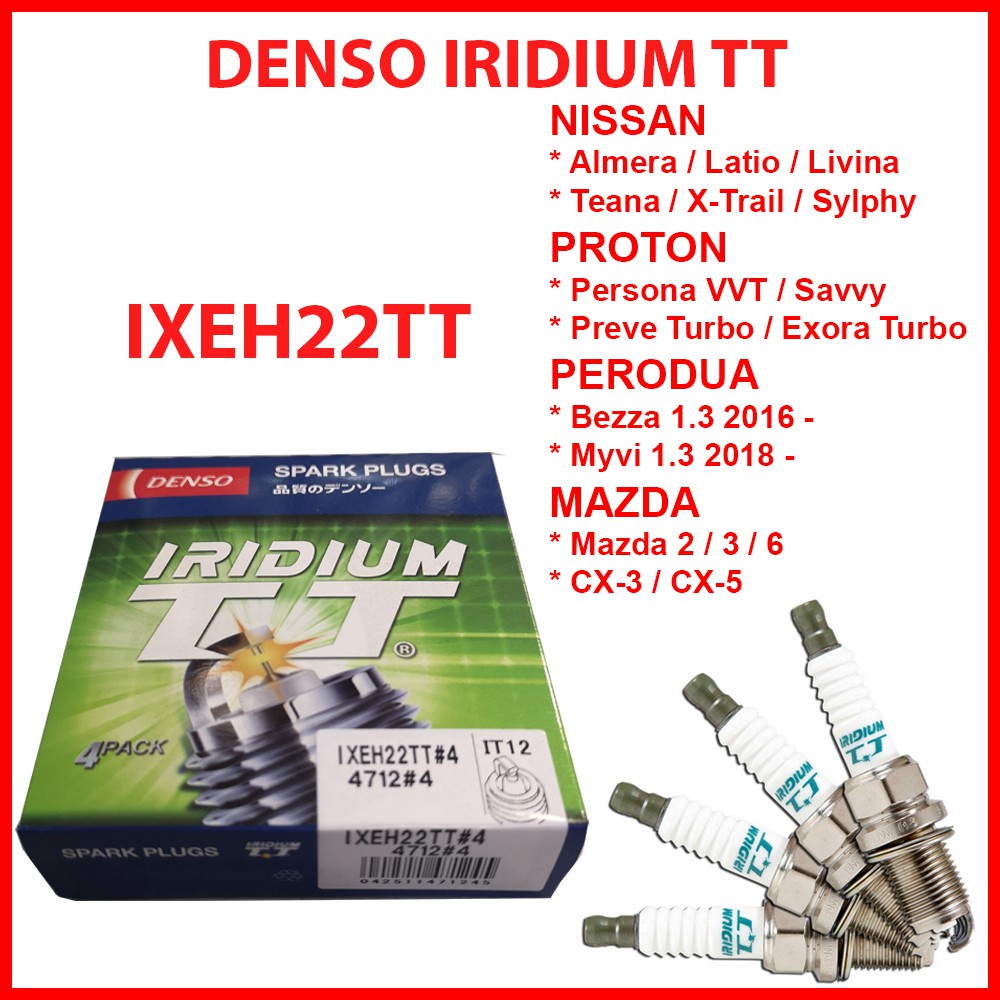 【100% ORIGINAL】(SET )DENSO Iridium Power IXEH22TT Spark Plug For Proton ...