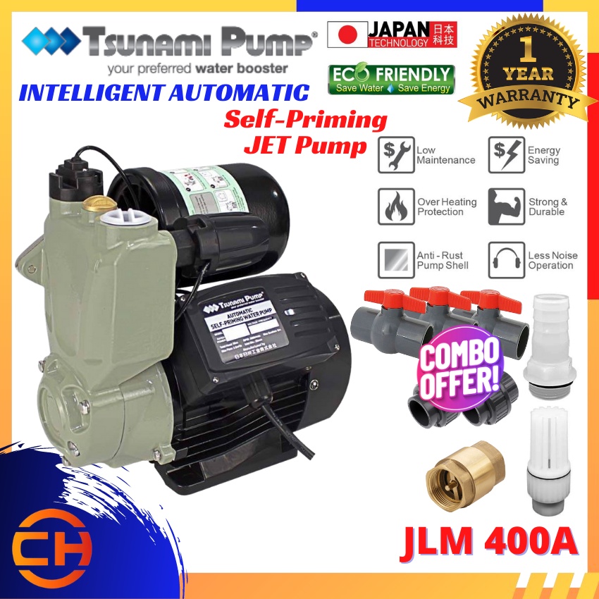 Tsunami JLM-400A 400W Intelligent Automatic Self-Priming Jet Pump ...