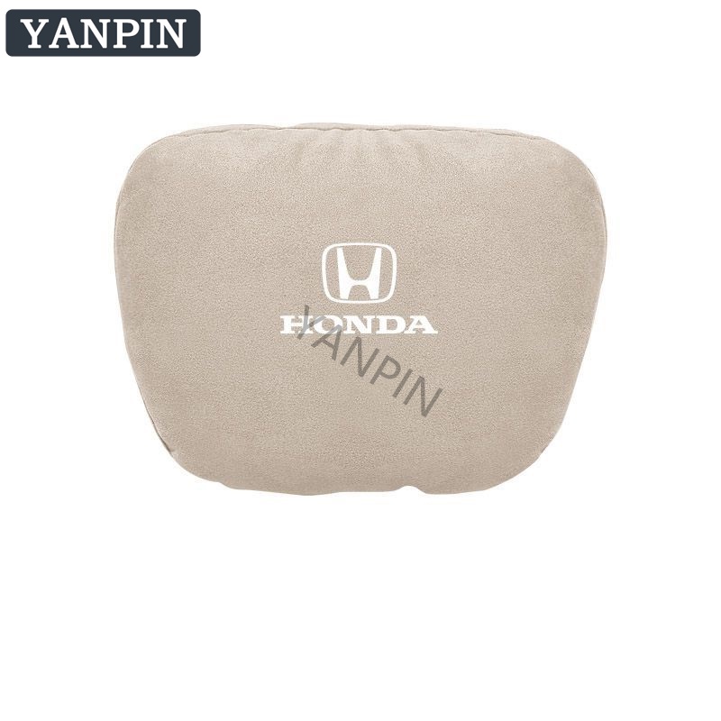 For Honda Car Suede Headrest Neck Protection Headrest Lumbar Cushion
