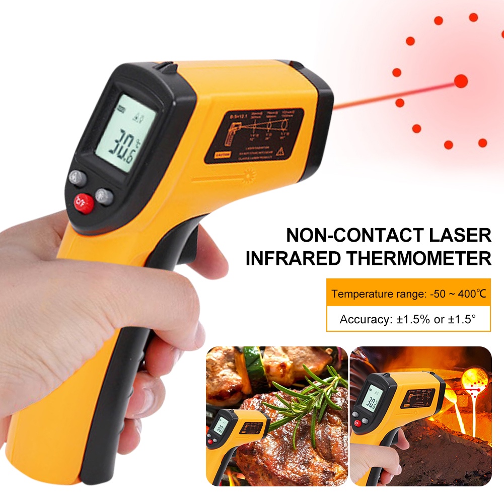 General Tools Non-Contact Digital Laser Temperature Gun, Thermal Detector,  -4 to 608 degrees F (-20 to 320 degrees C) - For