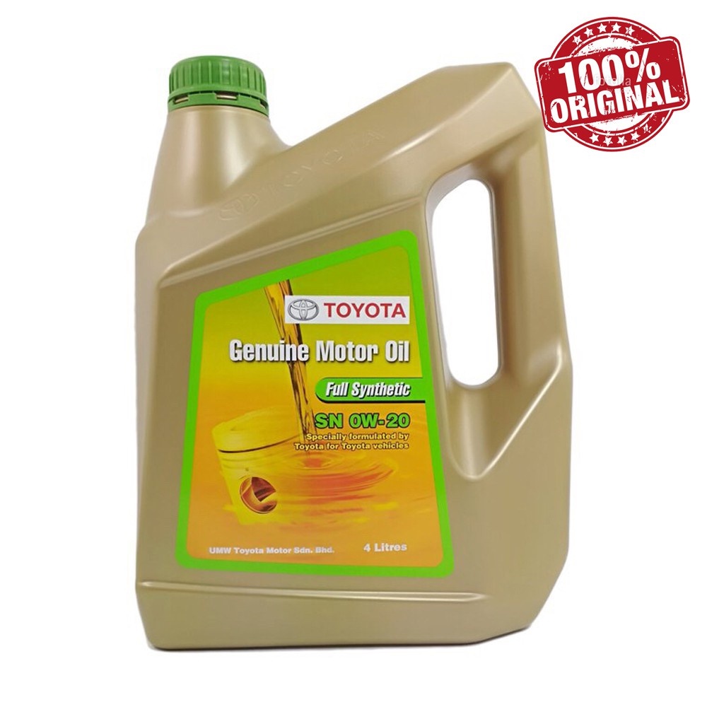 (100% Original) Toyota 0W20 SN Fully Synthetic Engine Oil (4L) Vios ...