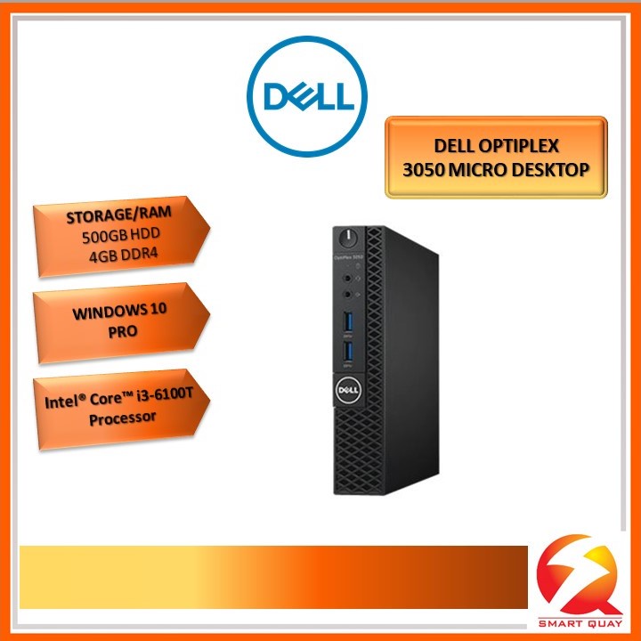 PC Dell Optiplex 3050 Micro Ecran 27 Intel I3-6100T RAM 8Go