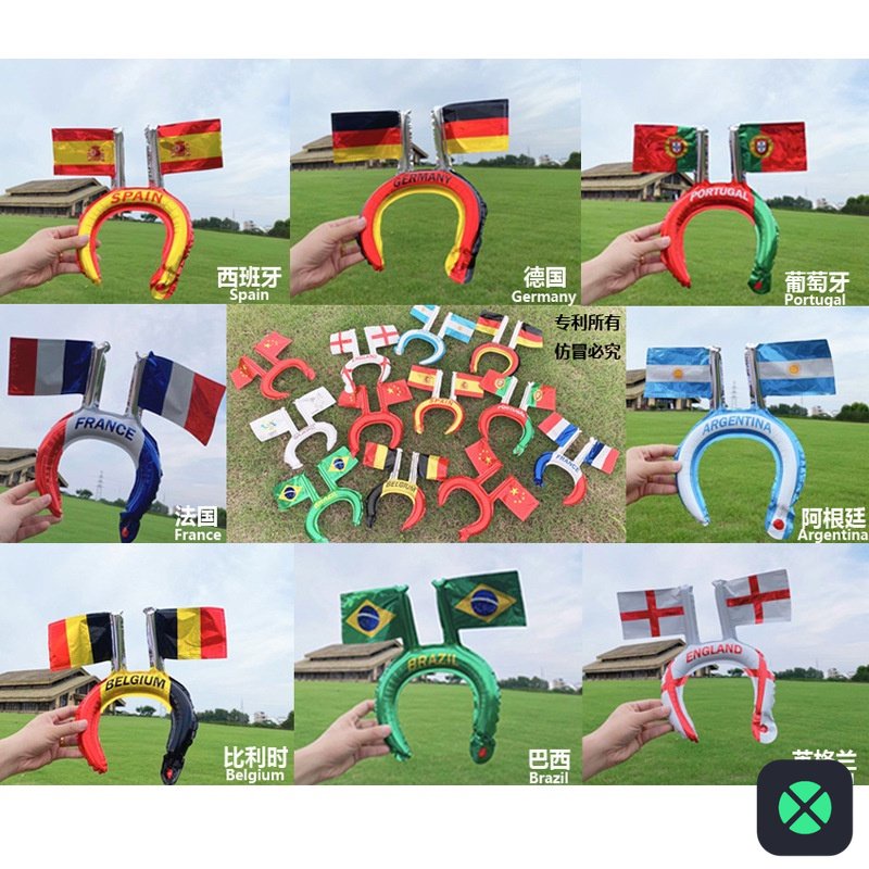 1F 2022 FIFA World Cup Qatar Balloon Flag Headband Cheerleader Flag