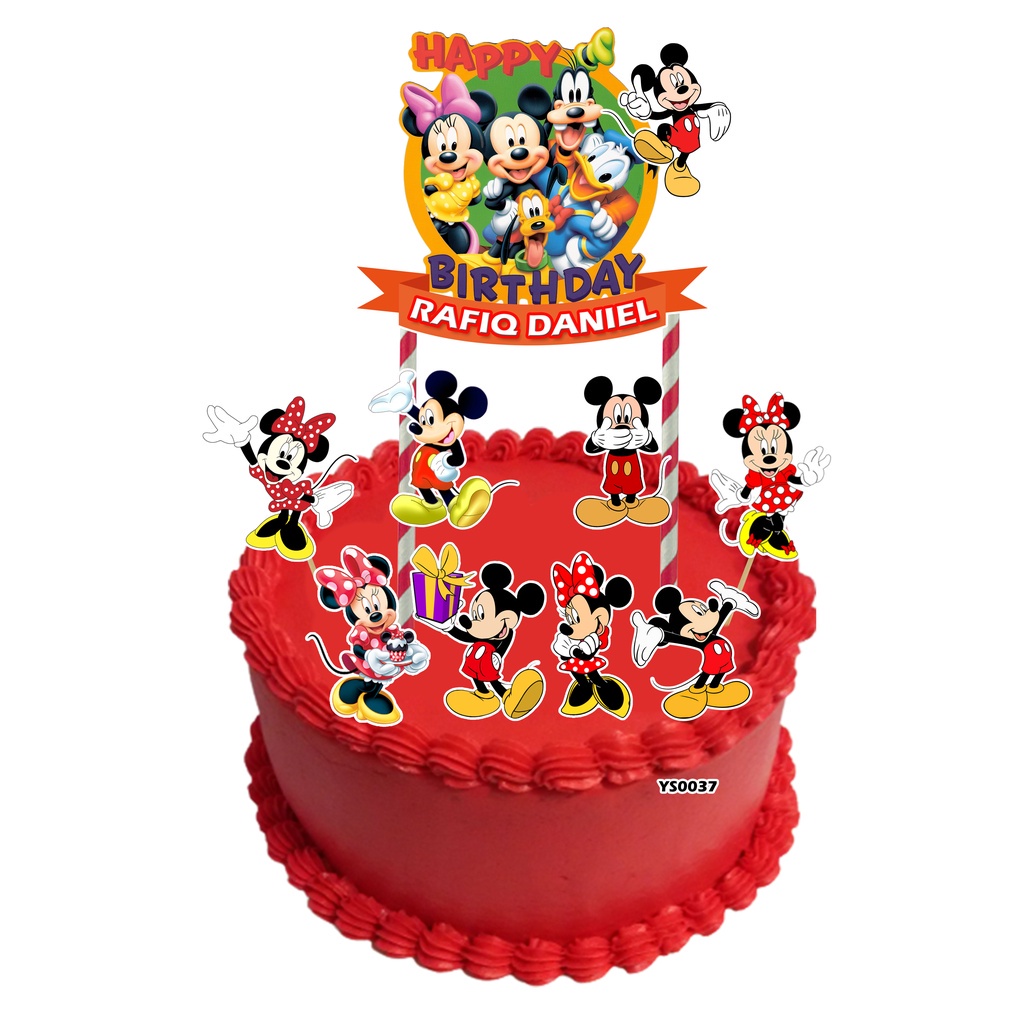 Mickey Mouse Edible Cake Party Image Topper Decoration  Mickey mouse cake  images, Party cakes, Mickey mouse cake