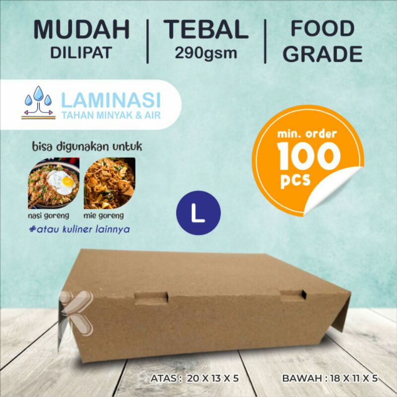Luch BOX Brown KRAFT PAPER Contents 100PCS/lamination/size (L) | Shopee ...