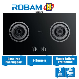 Robam Built-In Hob (76cm/4.4kW) 2-Burners Cast Iron Pan Support Gas Hob ...