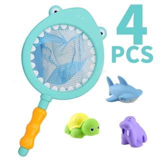 Bath toy 7psc Shark fishing net toys set tub animal Float water spray toys  Shower Kids kanak mandi Mainan