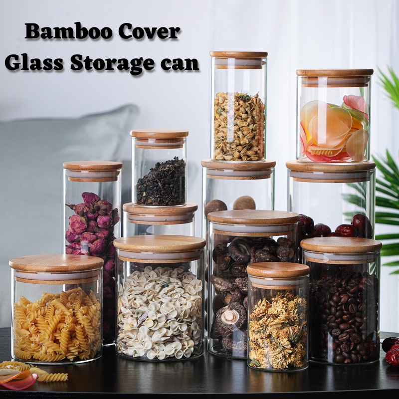 Glass Container Jar With Bamboo Lid Balang Kaca Botol Stylish And Eco Friendly Glass Bottle For