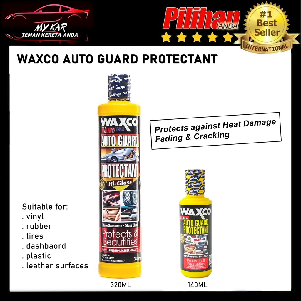 Waxco Auto Guard Protectant for Interior Dashboard Plastic Rubber Tires