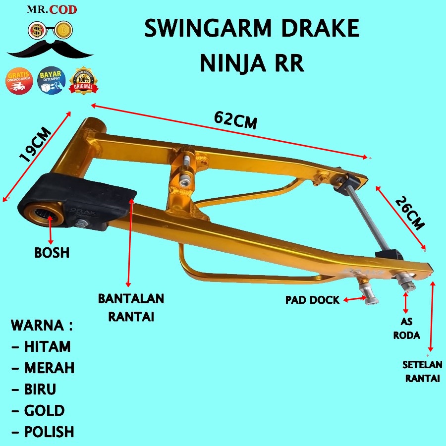 Swingarm NINJA 150RR SWING ARM NINJA 150 RR DRAKE PNP | Shopee Malaysia