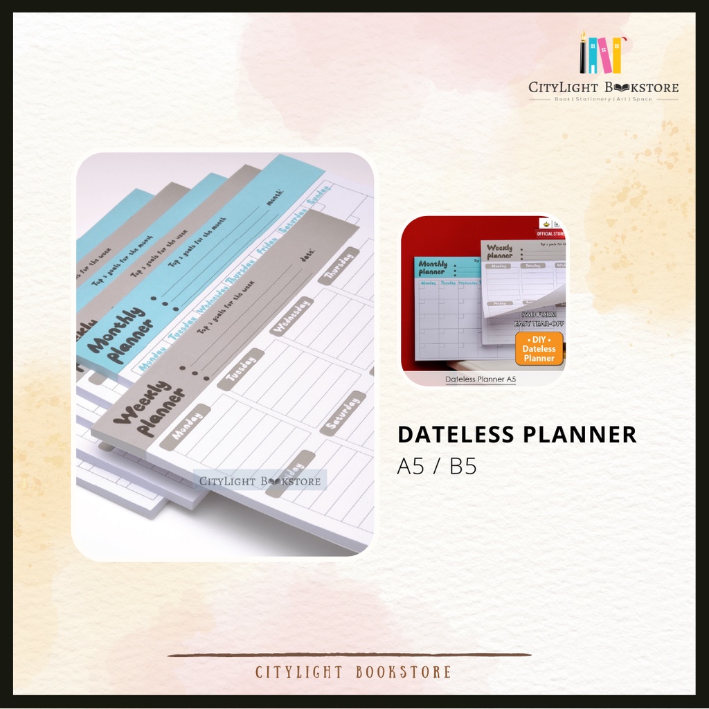 [CITYLIGHT] Planner 2024: Dateless Easy Tear - Off Monthly / Weekly ...