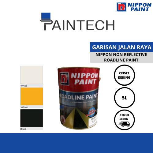 Nippon Roadline Paint (NonReflective) White/ Yellow/ Black 5L