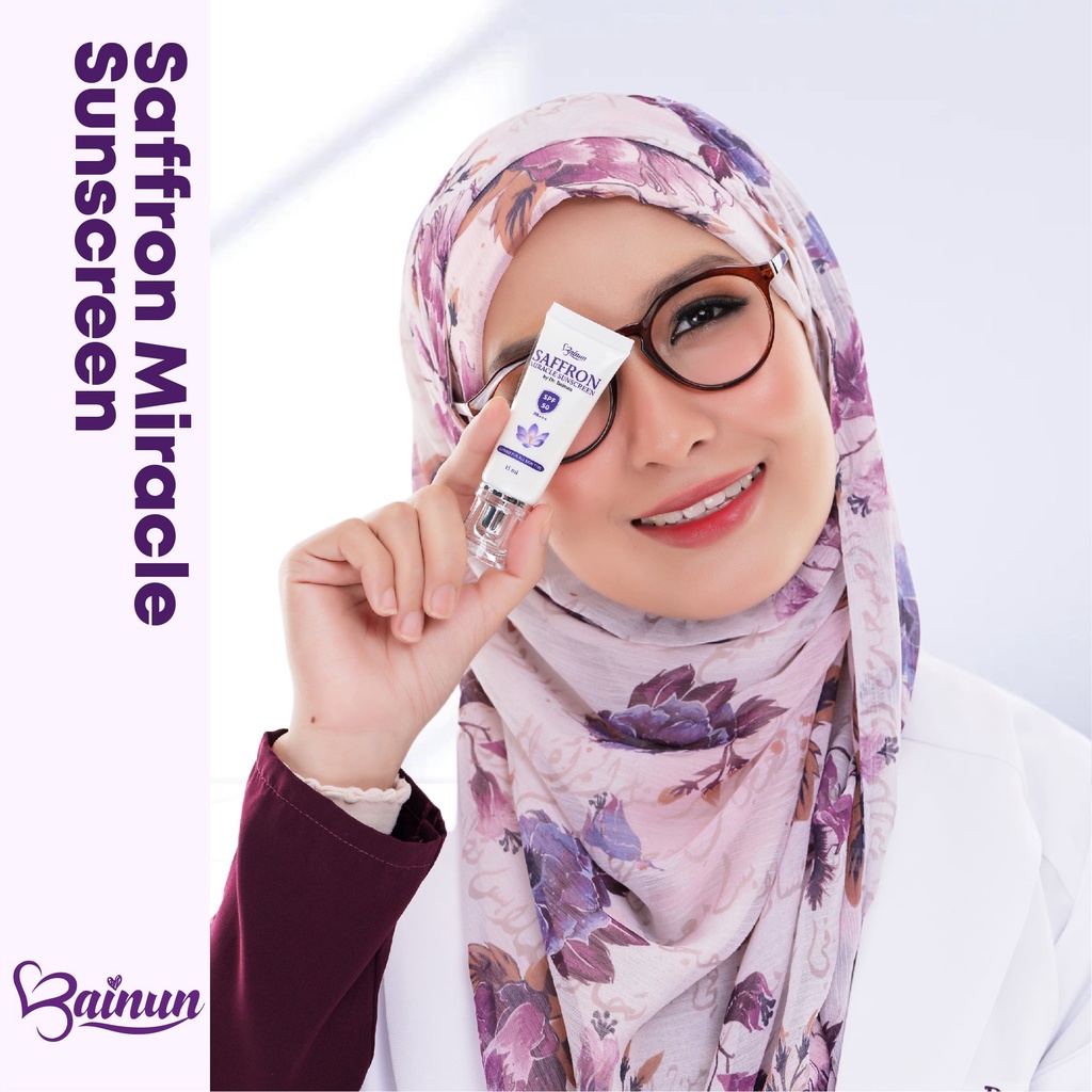 Saffron Miracle Sunscreen SPF50 PA+++ By Dr Bainun (15ML) | Shopee Malaysia