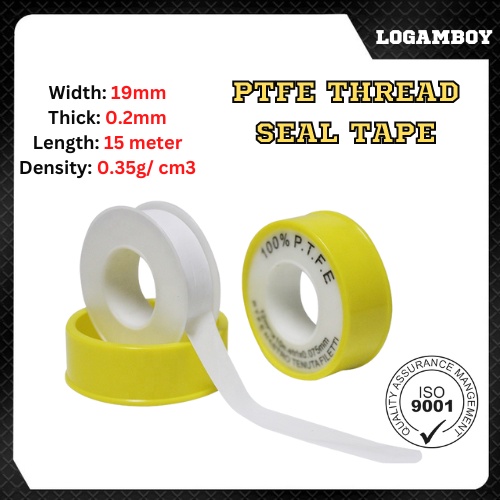 White Tape PTFE Thread Seal Tape Putih Air Tap Besar Plumbing Plumber ...