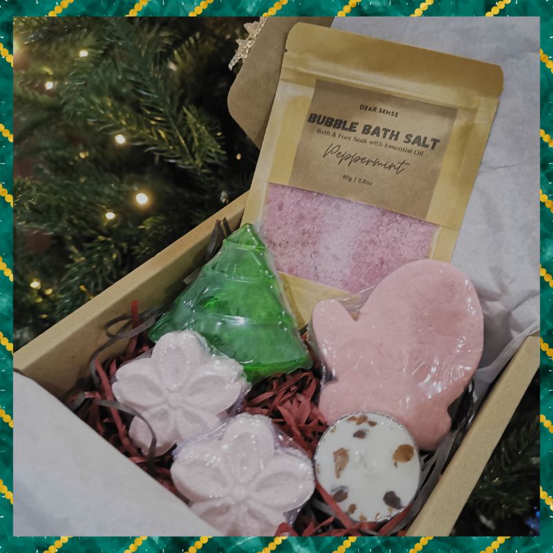 Christmas Gift Box Essential Oil Bubble Bar Bath Bomb Bath Salt Mini