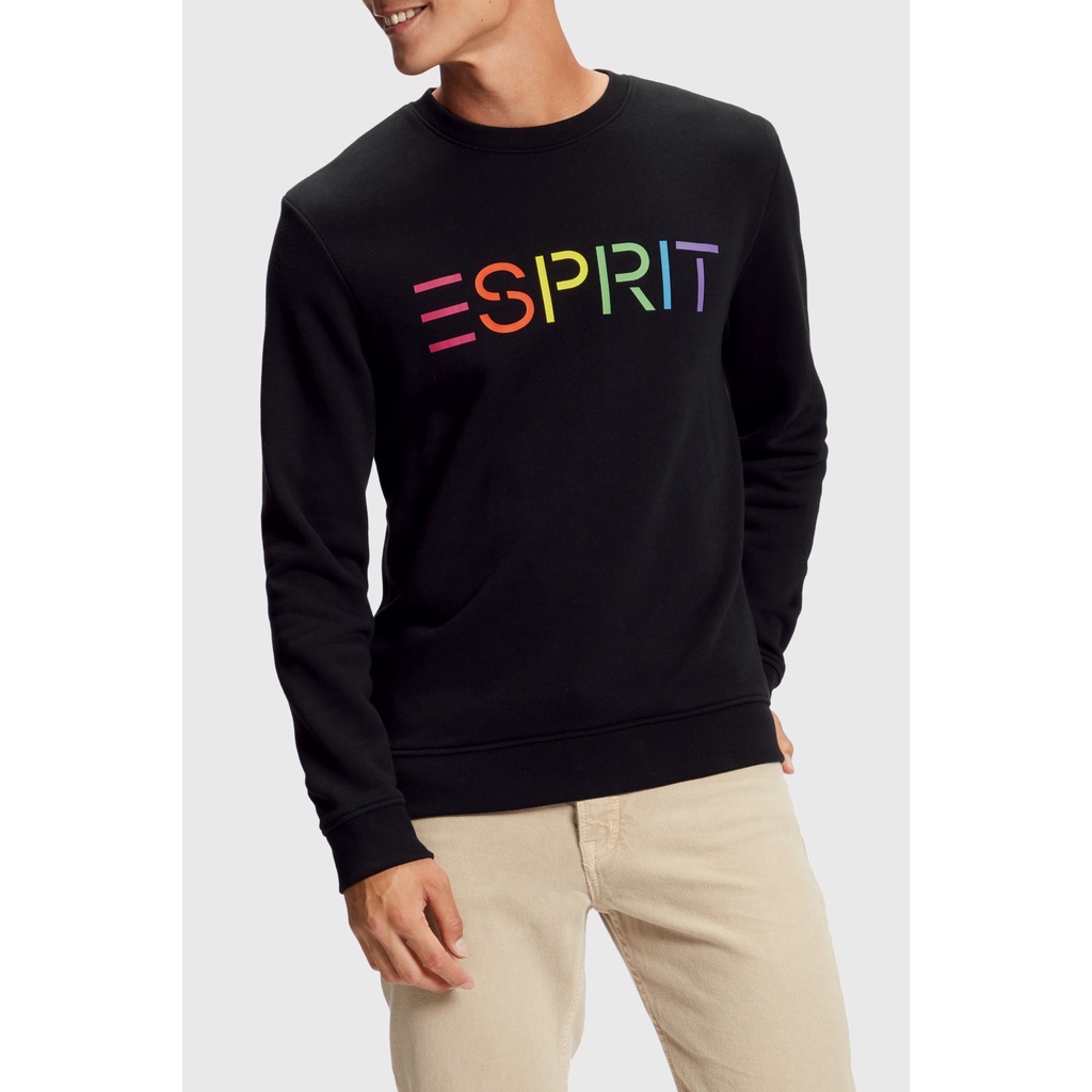 ESPRIT Men s Sweatshirt regular with a logo print Shopee Malaysia