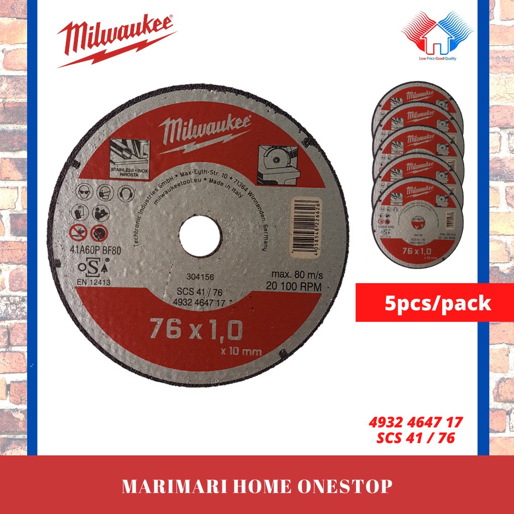 MILWAUKEE 3" Metal Cut Off Wheel Cutting Disc (5 PCS / PACK) 4932