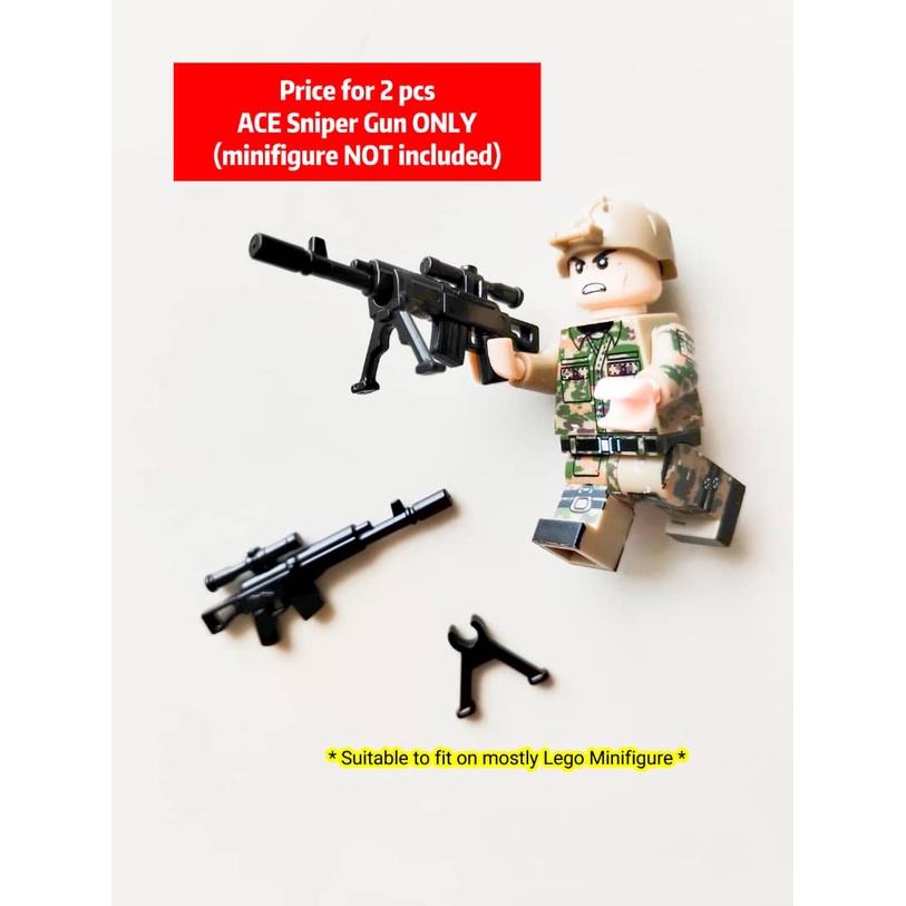 (Penang Ready Stock) Compatible Minifigures Scale Weapon Action Figure ...