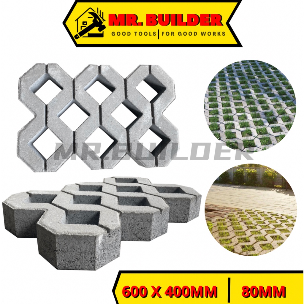 MR BUILDER Carpet Block 80MM Grass Paver Batu Lantai Garden Decoration ...