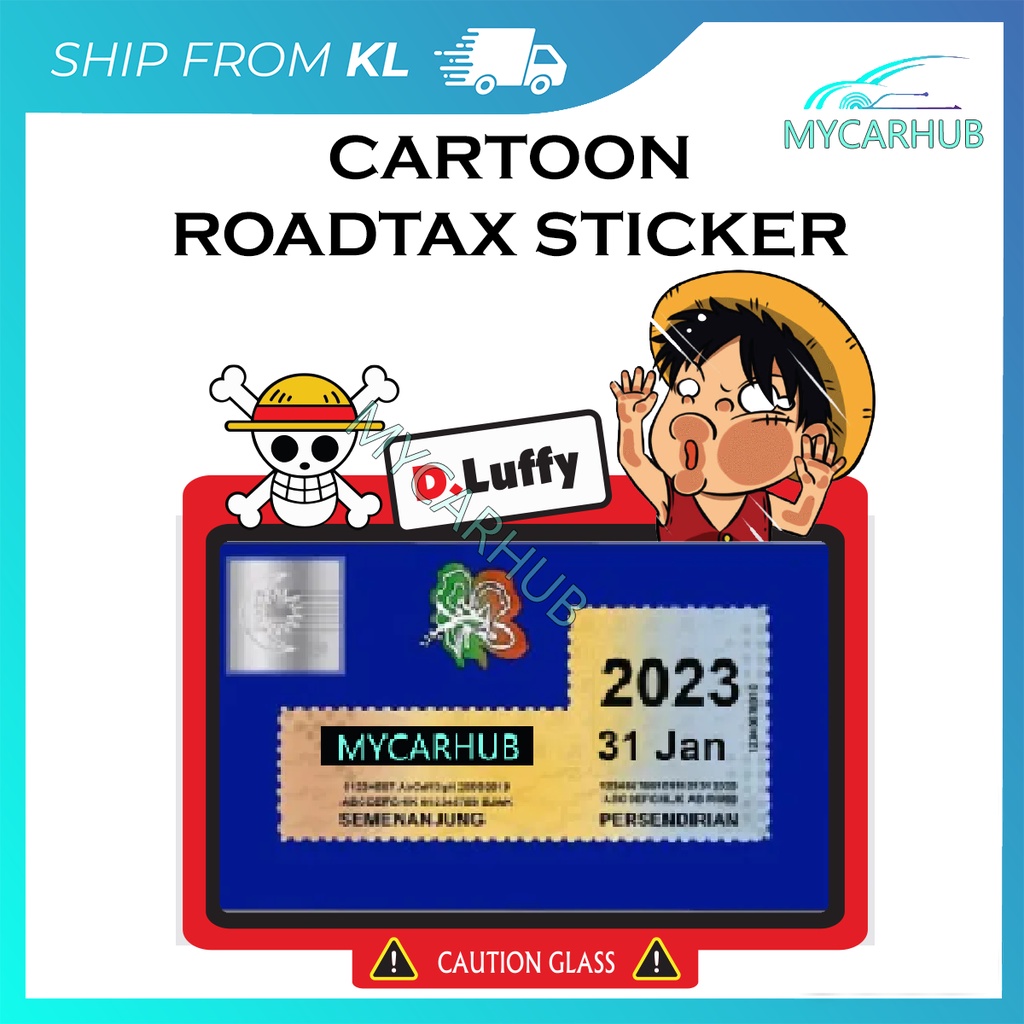 Japan Anime Cartoon Roadtax Sticker Windscreen Pelekat Cute Road Tax ...