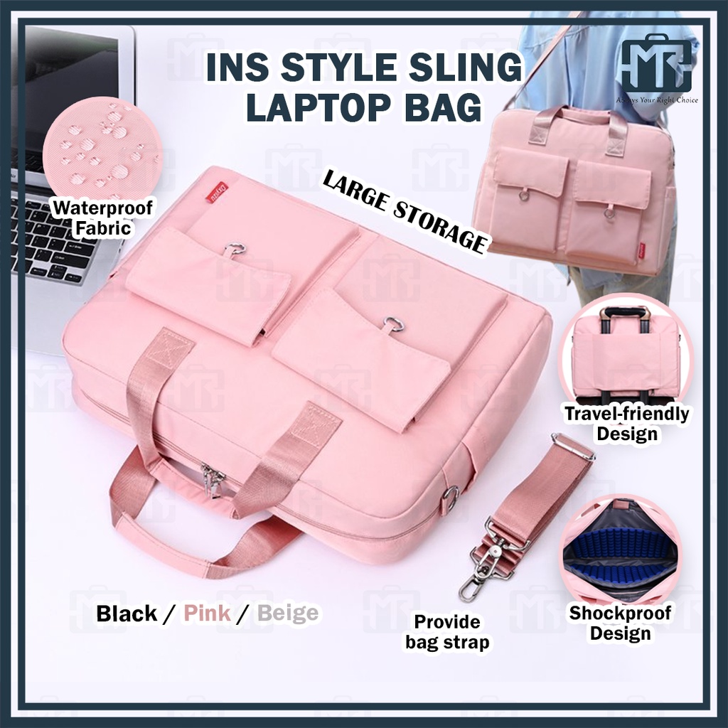 SLING LAPTOP BAG simple cute INS style adjustable large capacity ...