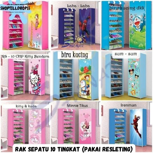 / Shoe Rack Portable Shoe Rack 9 Compartments Shoerack 10 Tiers ...
