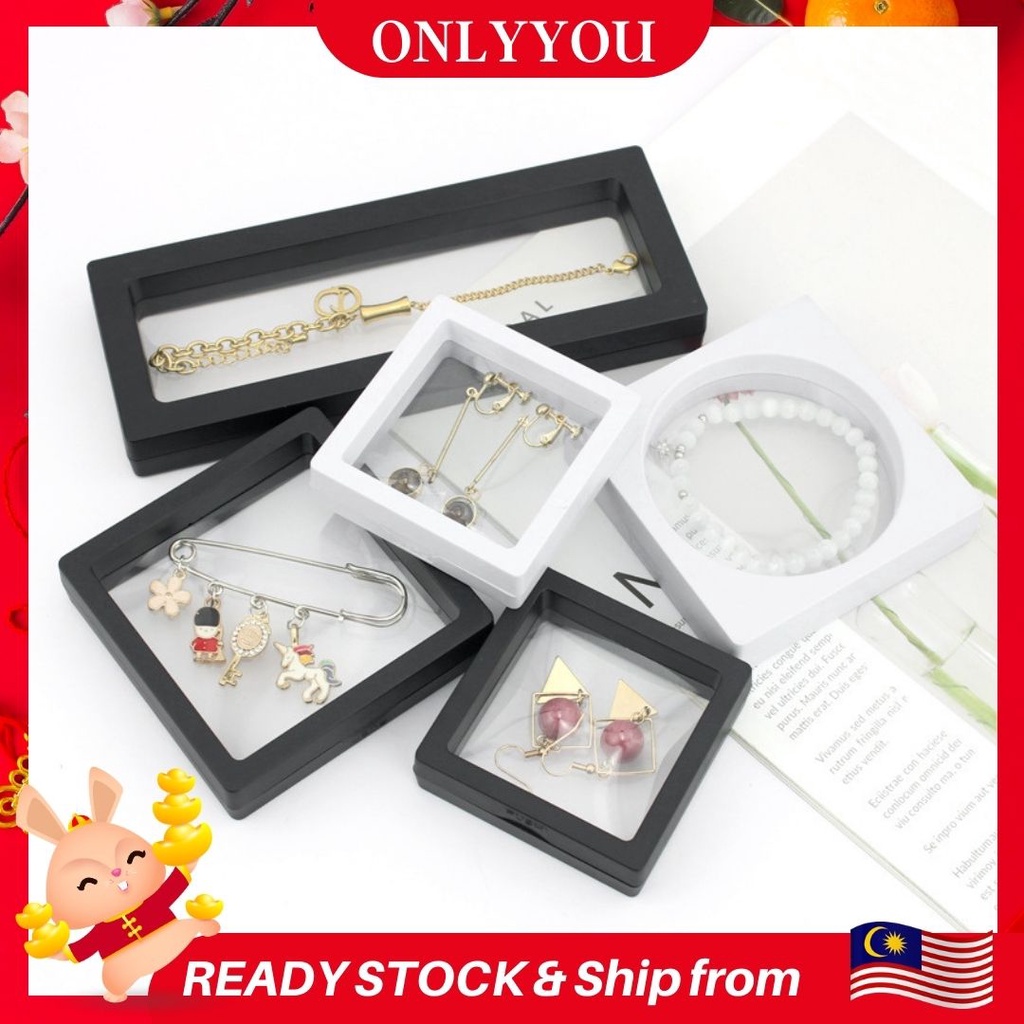 3D Transparent Jewelry Display Box Display Stand Jewelry Box Kotak ...