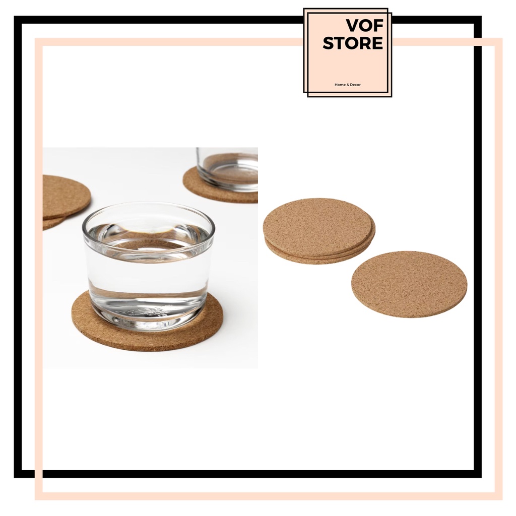 [4 PIECES] IKEA COASTER AVSKILD COASTER IKEA CORK IKEA MUG MAT 10CM