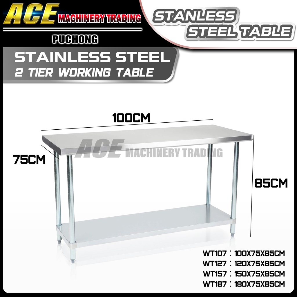 [ Stainless Steel Working Table ] 3-6 Feet 2 Tier Oven Table Fully