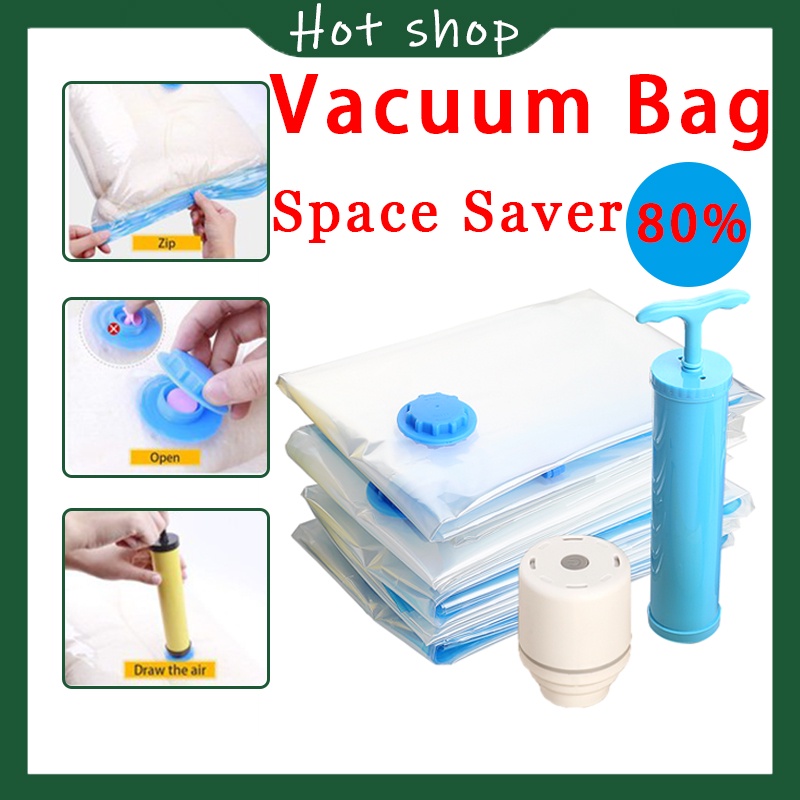 Vacuum Bag Clothes Storage Travel Space Saving bag Vacuum Plastic Bag Clothes Organizer Shopee