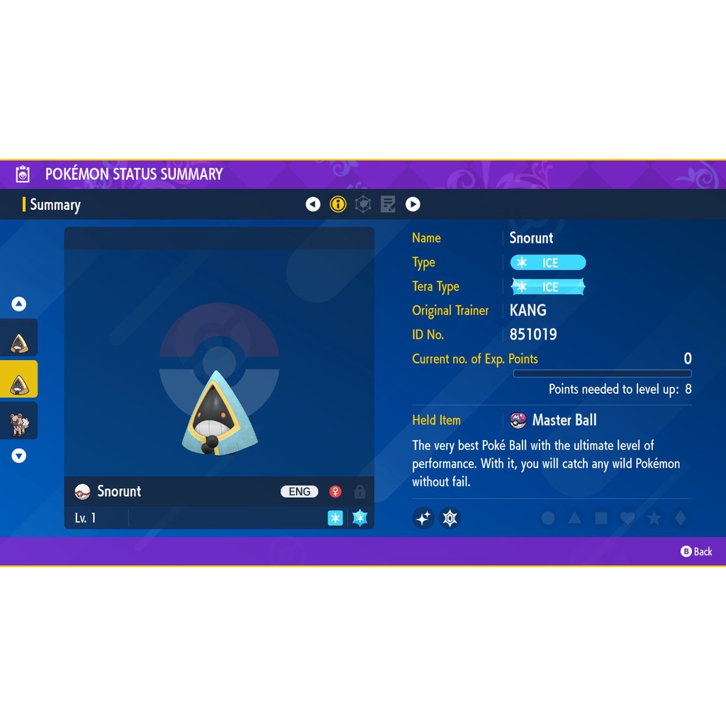 Pokemon Scarlet & Violet - 6IV Shiny Snorunt (Female) | Shopee Malaysia