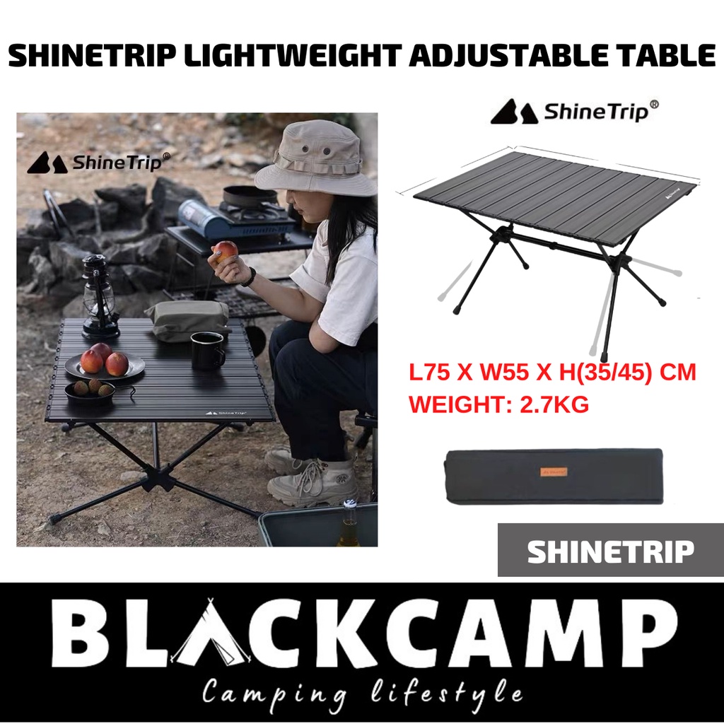 Foldable Camping Table Dual Height Portable Aluminum Alloy