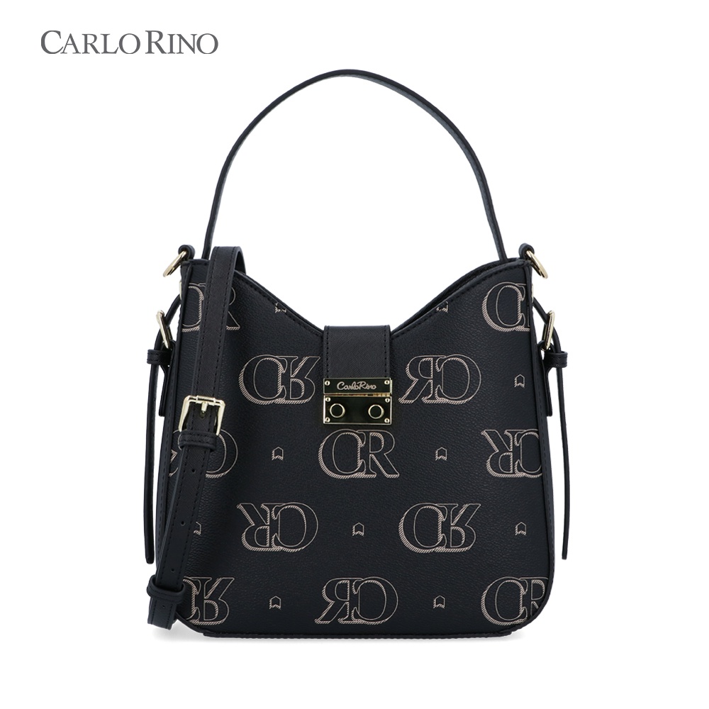 Carlo Rino Black Logogram Top Handle Shopee Malaysia 8657