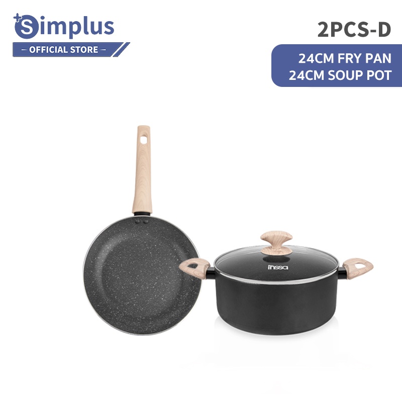 Simplus 24cm Fry Pan/24cm Soup Pot/28cm Wok/18cm Sauce Pot U.S. XYLAN