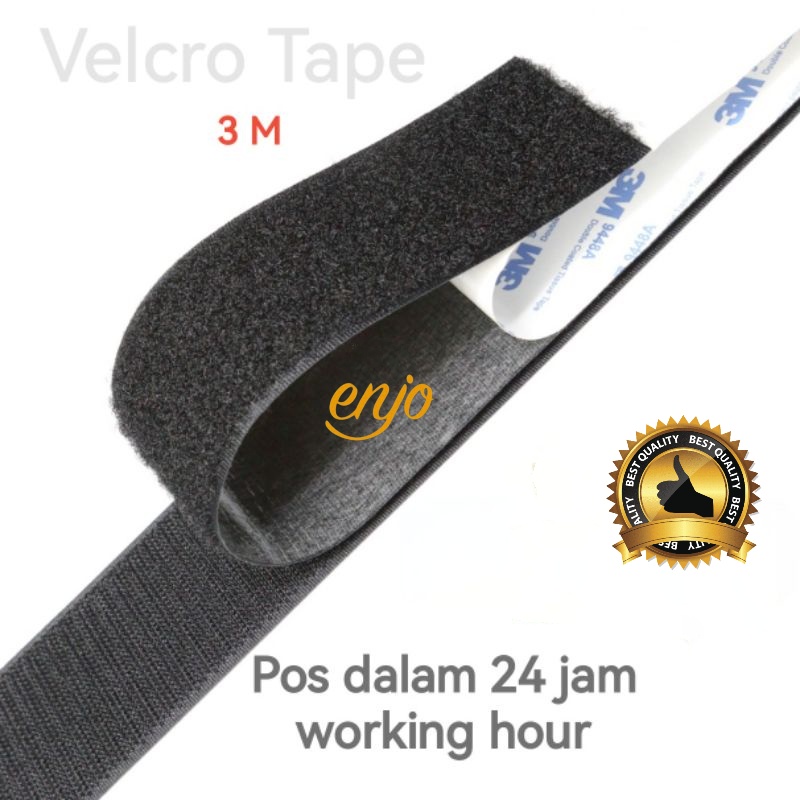 EnJO Self Adhesive Velcro Tape Heavy Duty Hook and Loop Tape Fastener