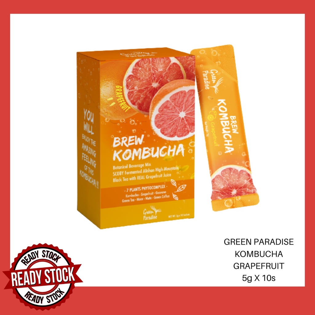 Green Paradise Brew Kombucha Pomegranate and Grapefruit 5g X 10s