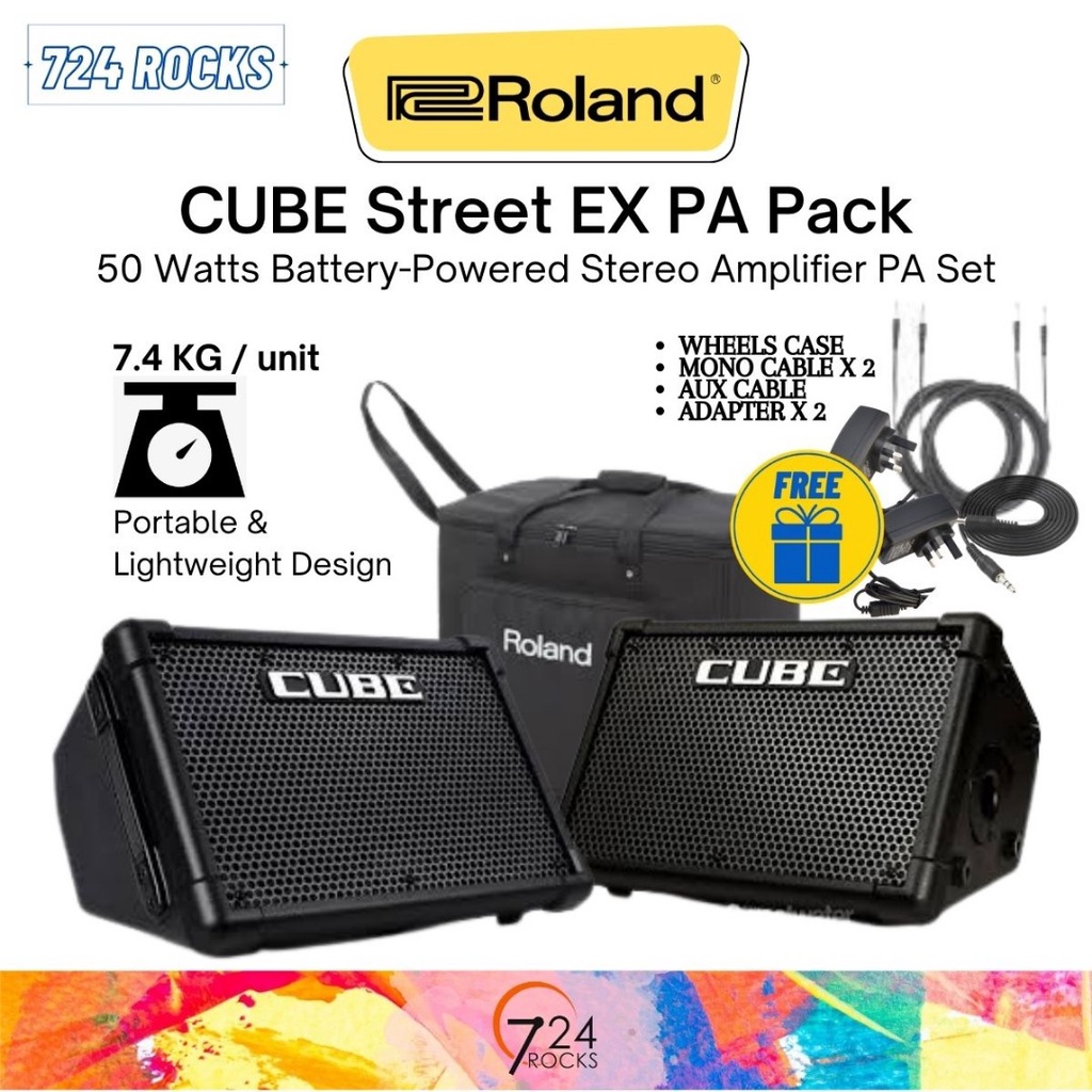 Roland CUBE Street EX PA Pack BatteryPowered Stereo Amplifier