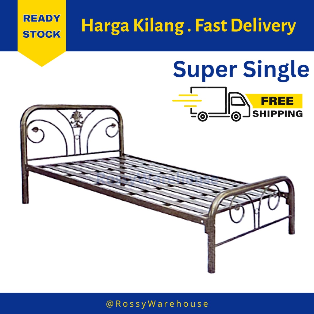 Super Single Bed Frame/Metal Bed/Bedroom Furniture/Katil Single/Katil ...