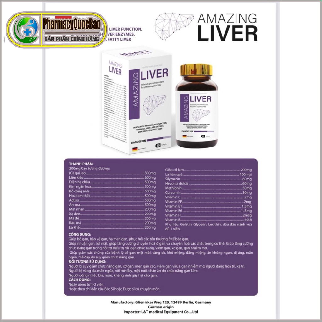 Liver Tonic Tablets AMAZING LIVER Protect LIVER, Lower LIVER Enzymes