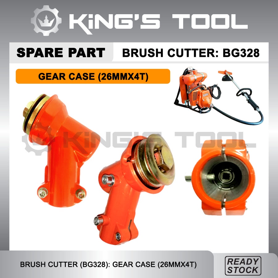BG328 BRUSH CUTTER GEAR CASE SET (26MMX4T) ORANGE/ GEAR CASE MESIN RUMPUT/ SEGI EMPAT/ TANAKA