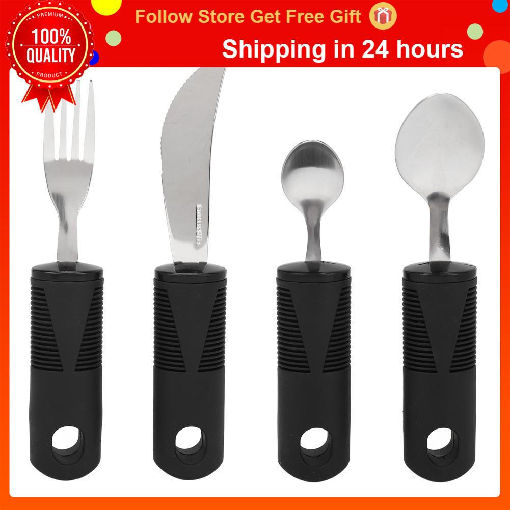 Forest 4Pcs Adaptive Disability Parkinson Eating Utensils Weighted