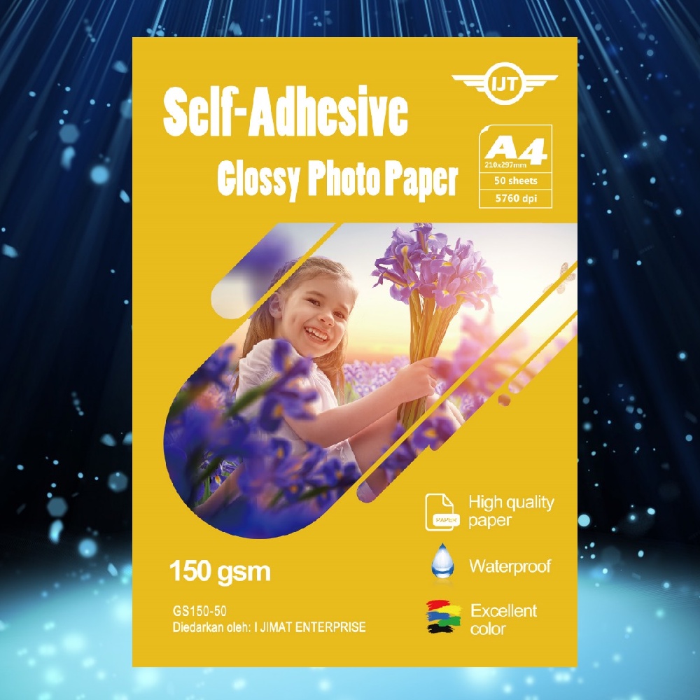 A4 IJT GS135-50 Waterproof Glossy Sticker Self-Adhesive Glossy Paper ...