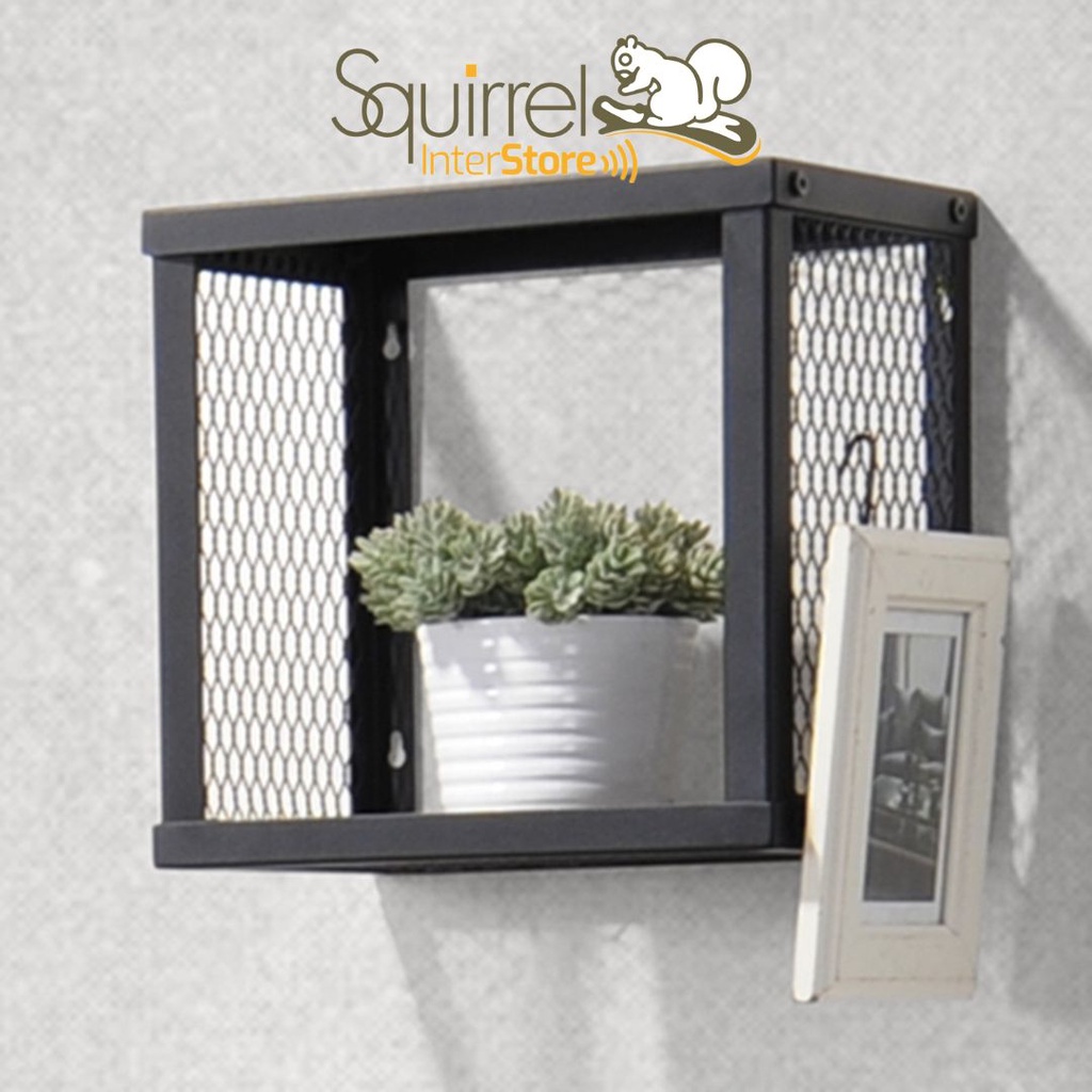 Squirrel Decoration Wall Shelf & Rack - Texture Black (30 x 30cm ...